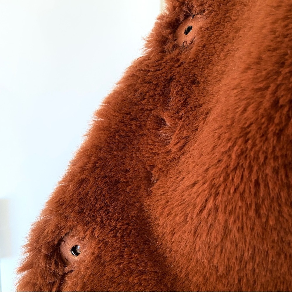 MKT STUDIO Faux Fur Teddy Coat Jacket Rust $350 - Picture 7 of 8